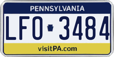 PA license plate LFO3484