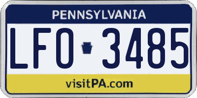 PA license plate LFO3485