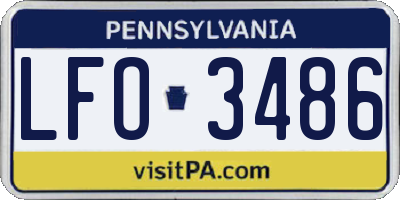 PA license plate LFO3486