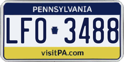 PA license plate LFO3488