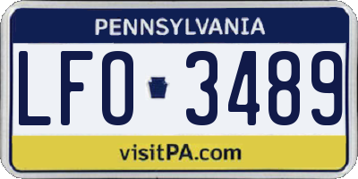 PA license plate LFO3489