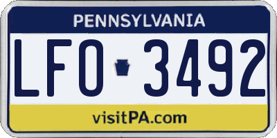 PA license plate LFO3492