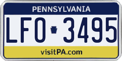 PA license plate LFO3495
