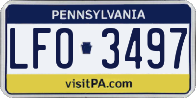 PA license plate LFO3497