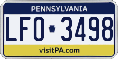 PA license plate LFO3498