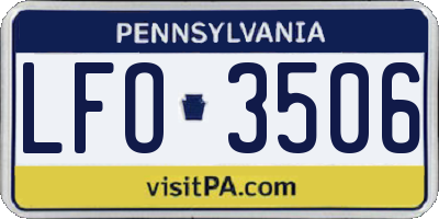 PA license plate LFO3506