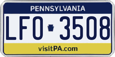PA license plate LFO3508