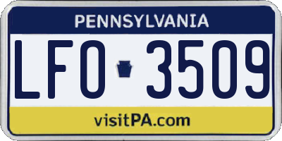 PA license plate LFO3509
