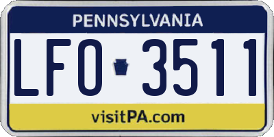 PA license plate LFO3511