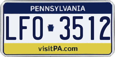 PA license plate LFO3512