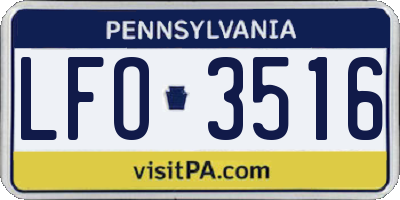 PA license plate LFO3516