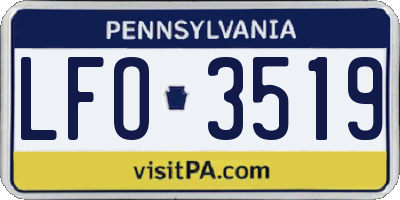 PA license plate LFO3519