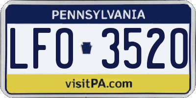 PA license plate LFO3520