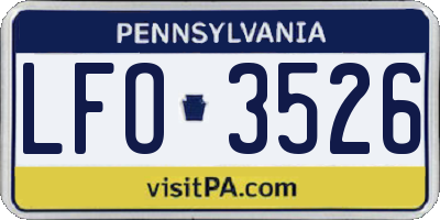 PA license plate LFO3526