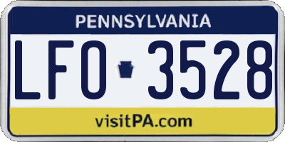 PA license plate LFO3528