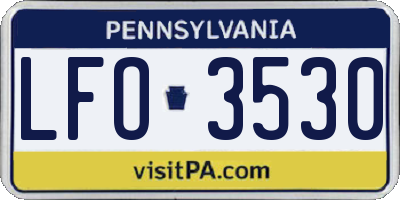 PA license plate LFO3530
