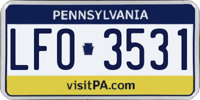 PA license plate LFO3531