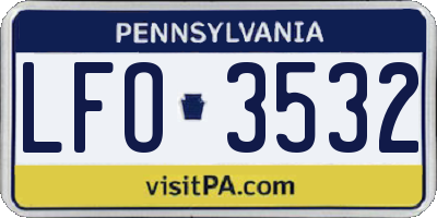 PA license plate LFO3532