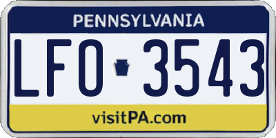 PA license plate LFO3543