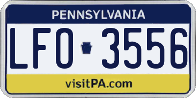 PA license plate LFO3556