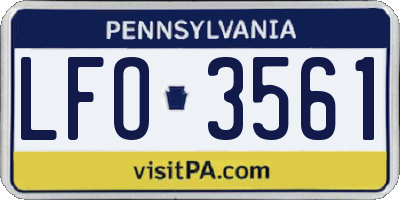 PA license plate LFO3561
