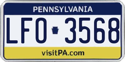PA license plate LFO3568