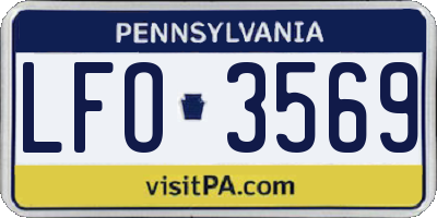 PA license plate LFO3569