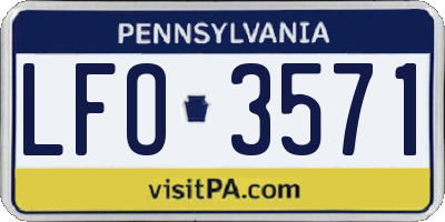 PA license plate LFO3571