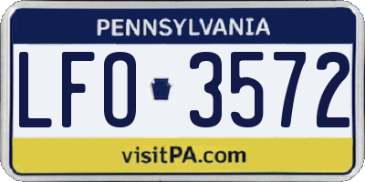 PA license plate LFO3572