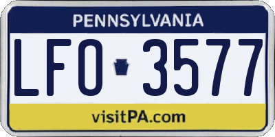 PA license plate LFO3577