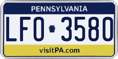 PA license plate LFO3580