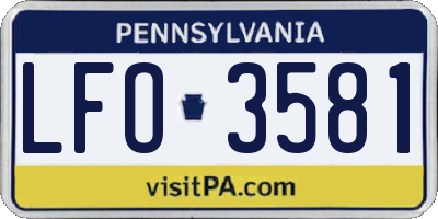 PA license plate LFO3581
