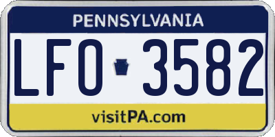 PA license plate LFO3582