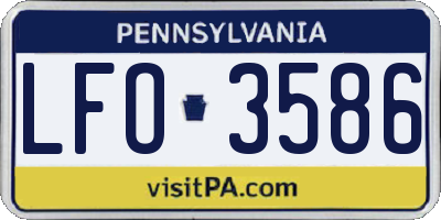 PA license plate LFO3586