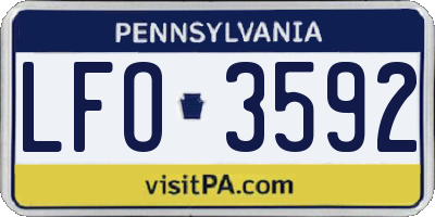 PA license plate LFO3592