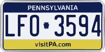 PA license plate LFO3594