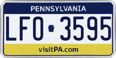 PA license plate LFO3595