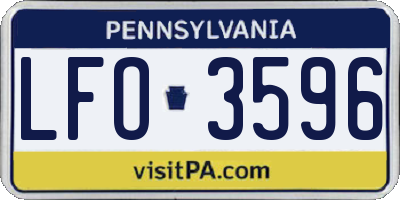 PA license plate LFO3596