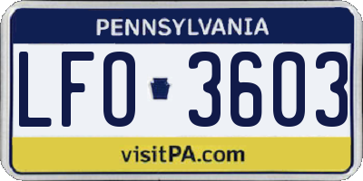 PA license plate LFO3603