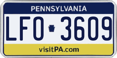 PA license plate LFO3609