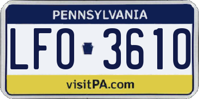 PA license plate LFO3610