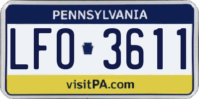 PA license plate LFO3611