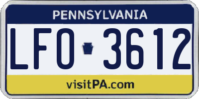PA license plate LFO3612
