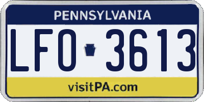 PA license plate LFO3613