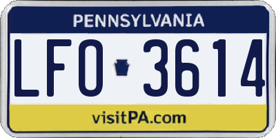 PA license plate LFO3614