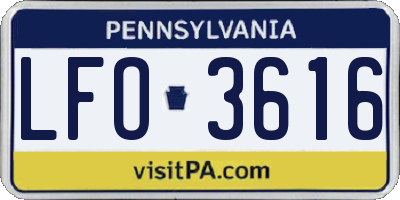PA license plate LFO3616