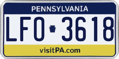 PA license plate LFO3618