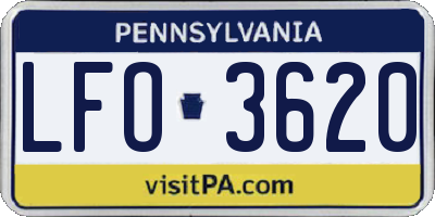 PA license plate LFO3620