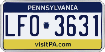 PA license plate LFO3631