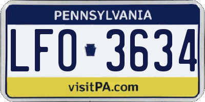 PA license plate LFO3634